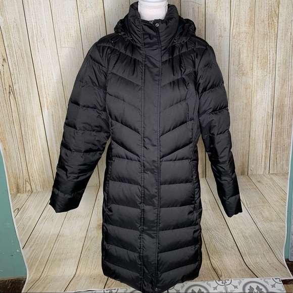 Lands End Jackets & Blazers - Lands End Black Down Coat with hood